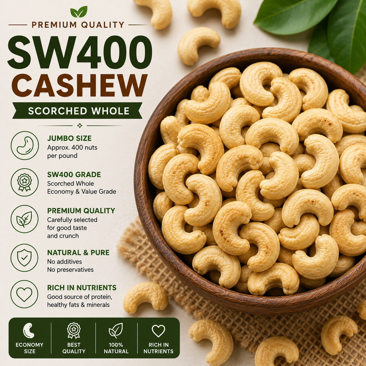 SW400 Cashew - Dev Tandoor Industries