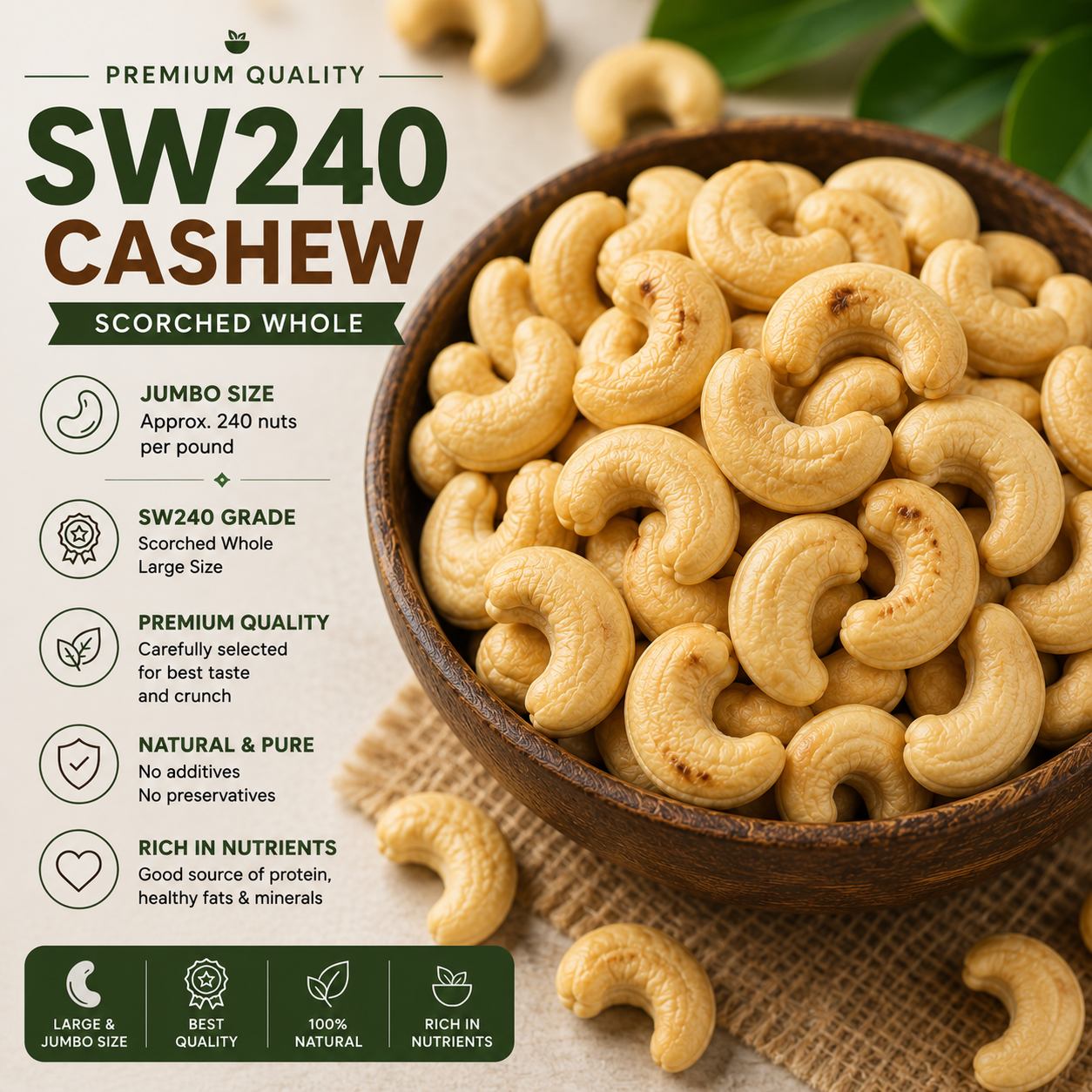 SW240 Cashew - Dev Tandoor Industries
