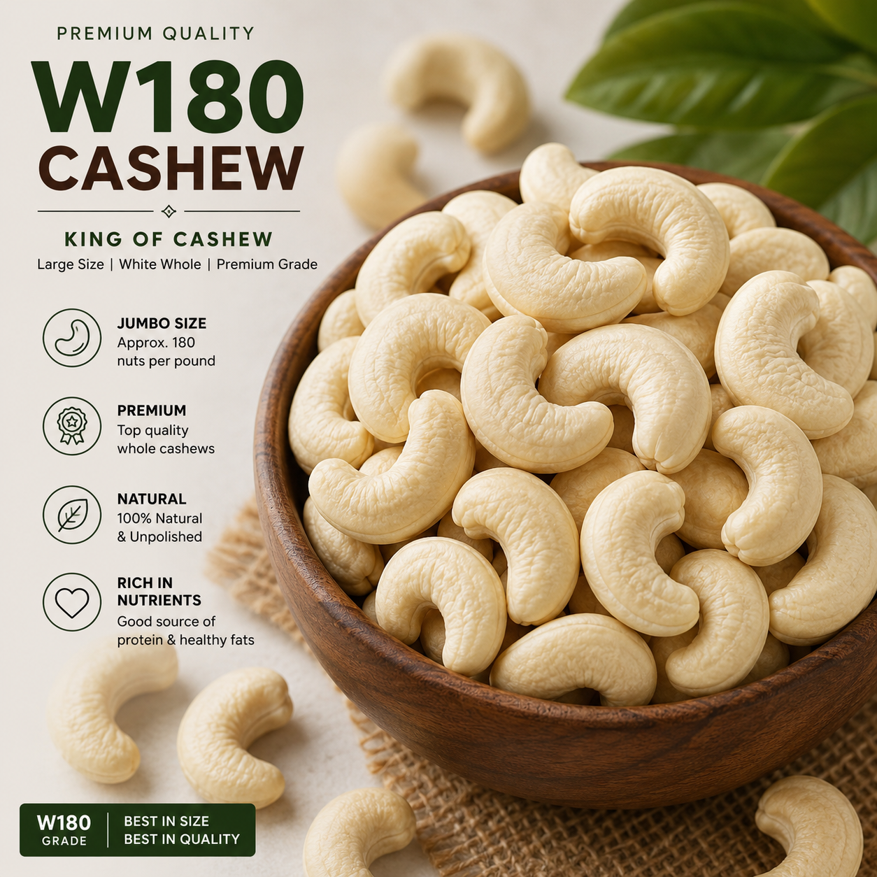 W180 Cashew - Dev Tandoor Industries